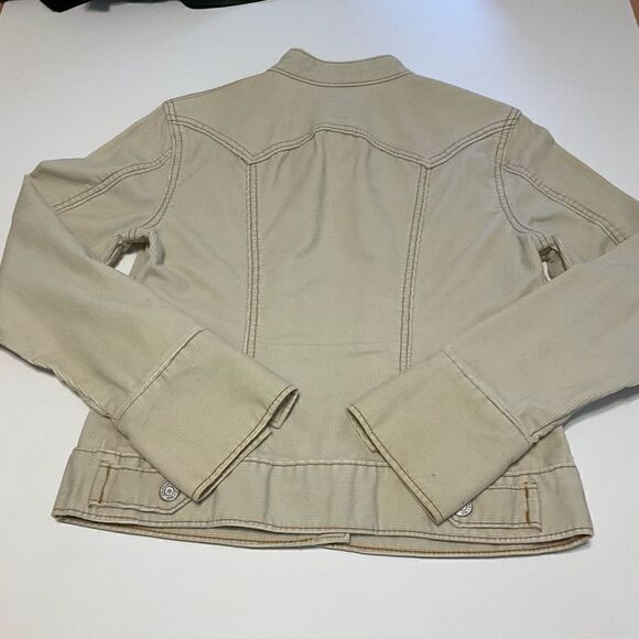 Vintage Y2K GAP Stretch Corduroy Jacket, Cream with Brown Stitching, XS - Picture 6 of 8